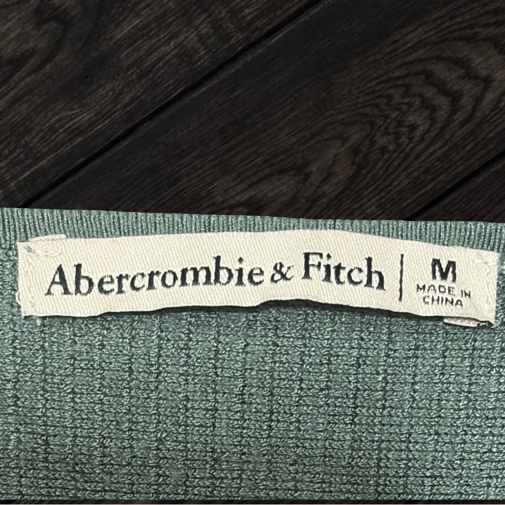 Abercrombie & Fitch Ribbed Knit Square Neck Teal Bodysuit Women's Size Medium - Picture 7 of 7